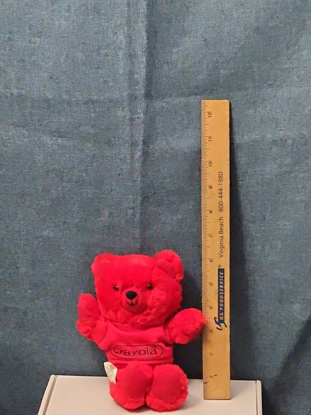 Vintage 1986 Crayola Teddy Bear Plush | Red Crayon Shirt | 7" Stuffed Animal | - Picture 4 of 16